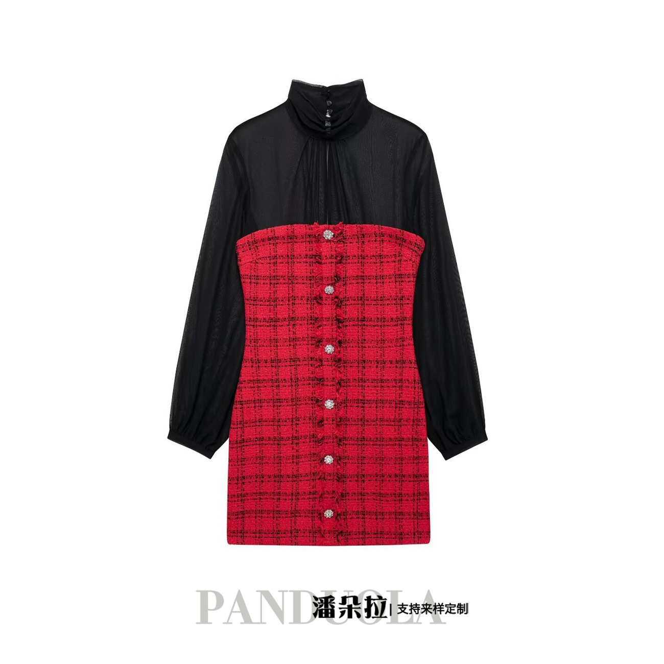 2026 Autumn/winter Cross-european Women's Fashionable New Product - Elegant Multi-layer Patchwork Pattern Mini Urban Sexy Women's Dress