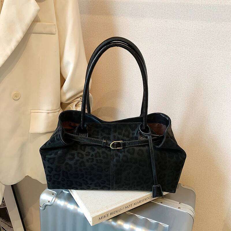 Sewing Thread Leopard Print Shoulder Large Capacity Hasp Sense Of Luxury Tote Bags For Women 2026 Youth Hot Sale