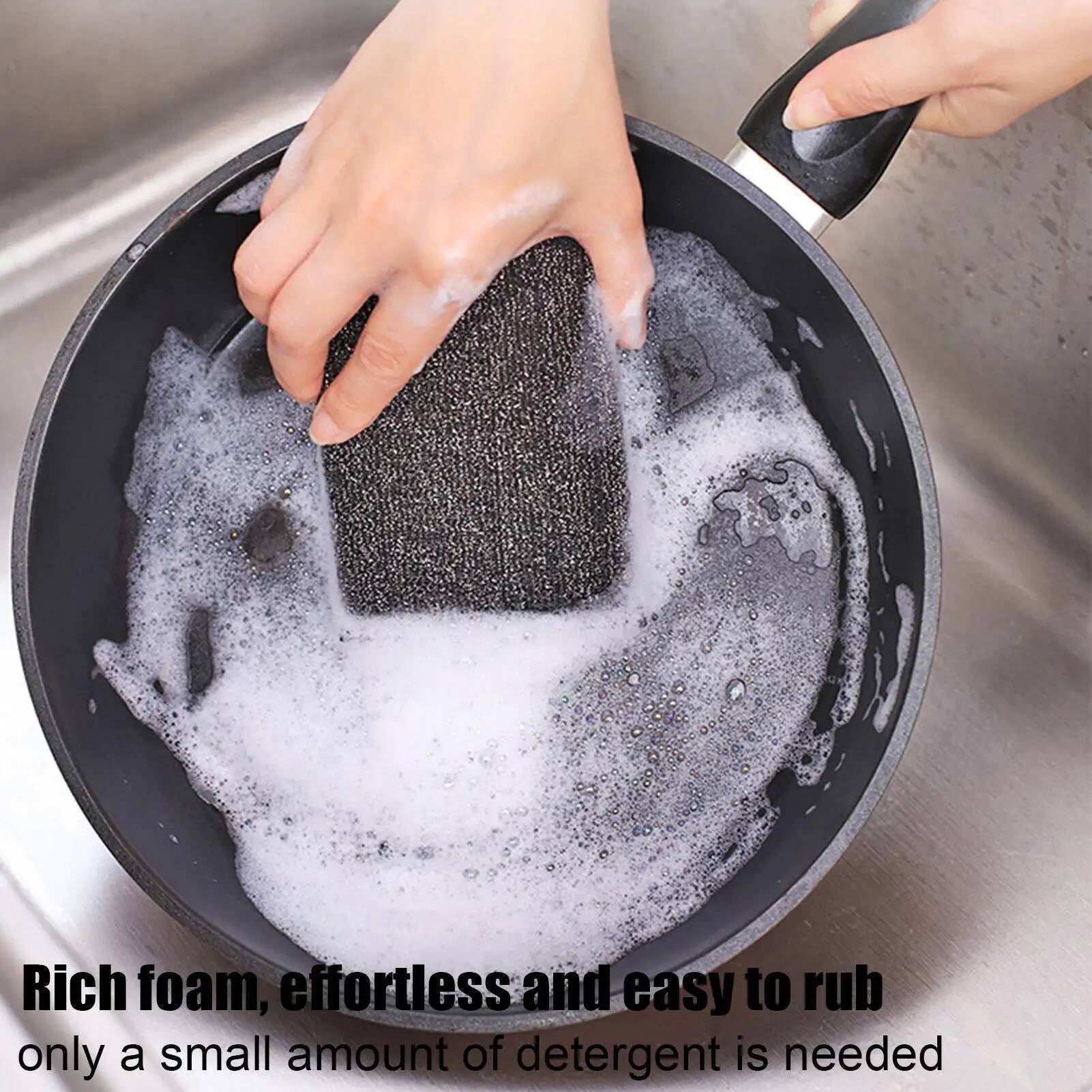 6Pcs Kitchen Dishwashing Does Not Hurt Pot Artifact Household Scratch-free Sponge Wipe Brush Cleaning tools ddmydog