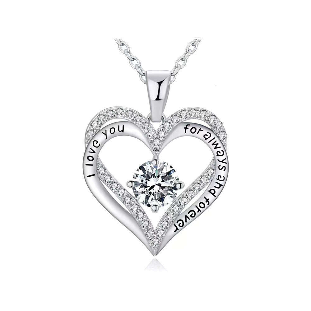 Women's 925 Silver Light Luxury Ocean Heart Pendant European American Niche Collarbone Chain Valentine's Day Gift for Her In Stock