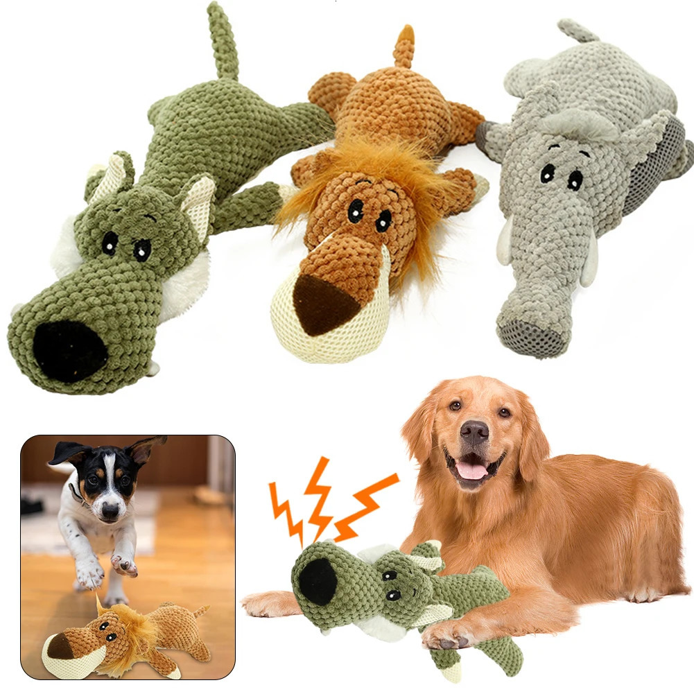 Pet Dog Toy Cute Plush Squeak Stuffed Toys Cartoon Puppy Dog Toy Puppy Teething Chewing Pet Dog Chew Squeak Toy Dog Accessories 251225