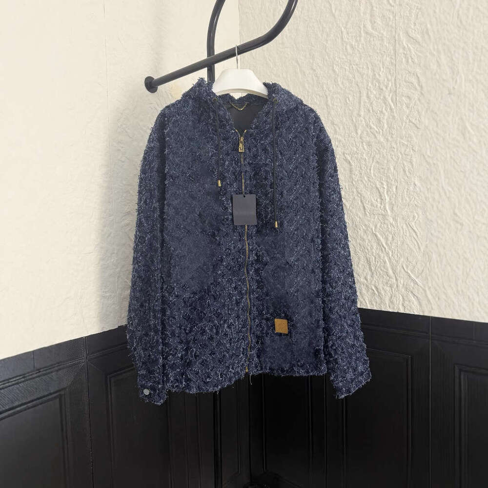 Designer Correct Version Lujia 25Ss New Checkerboard Classic Three-Flower Letter Embossed Hooded Jacket Coat Direct From Manufacturer 8dff