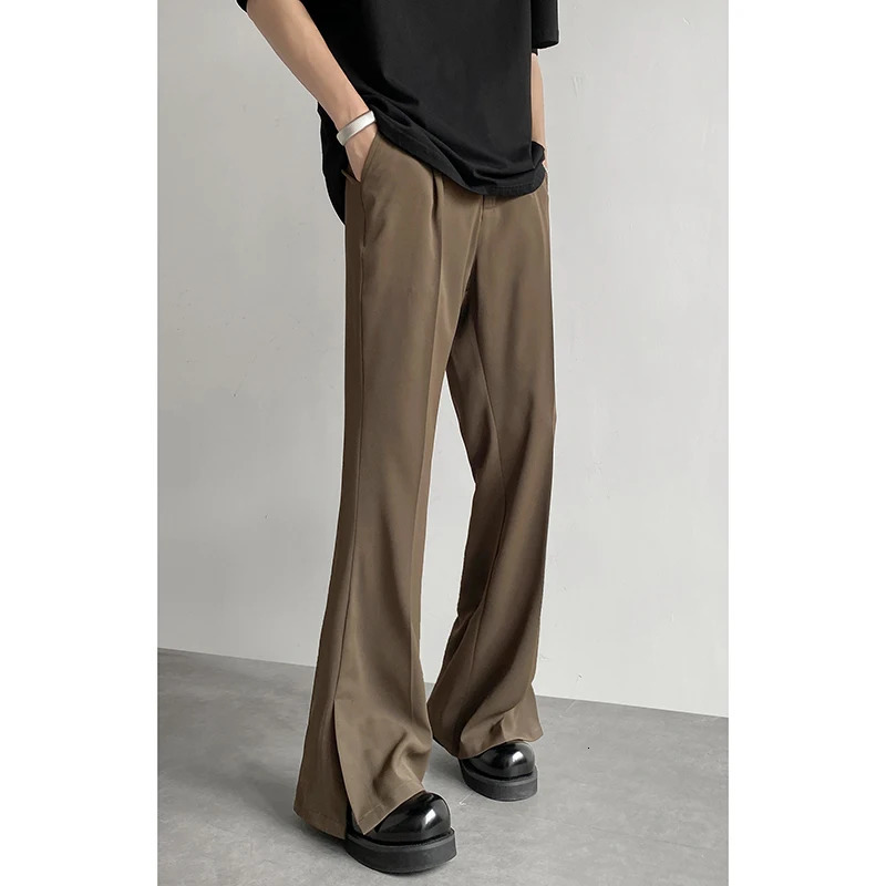 Brown Black Suit Pants Men Fashion Social Mens Dress Pants Korean Loose Casual Flared Pants Mens Office Formal Trousers M-2XL 251227