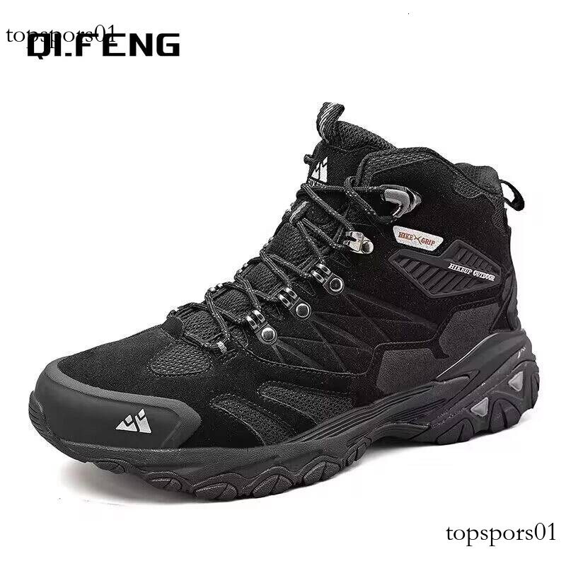 Men's Outdoor Hunting Tactical Sneaker Winter Snow Plush Warm Comfortable Non-slip Hiking Walking Genuine Leather Boots