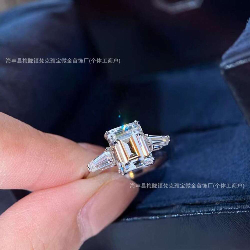 New hw ring classic Winston Seiko harrywinston ring Small Sugar Cube for Women diamond Irregular Square Diamond Ring High Version Simple Design
