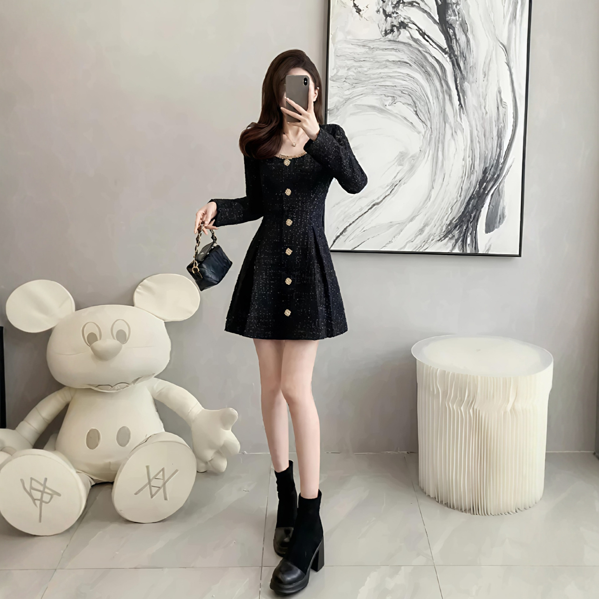 Luxurious And Sexy Women's Fall/winter Dress With Simple And Elegant Design Featuring Exquisite And Form-fitting Fit For Women