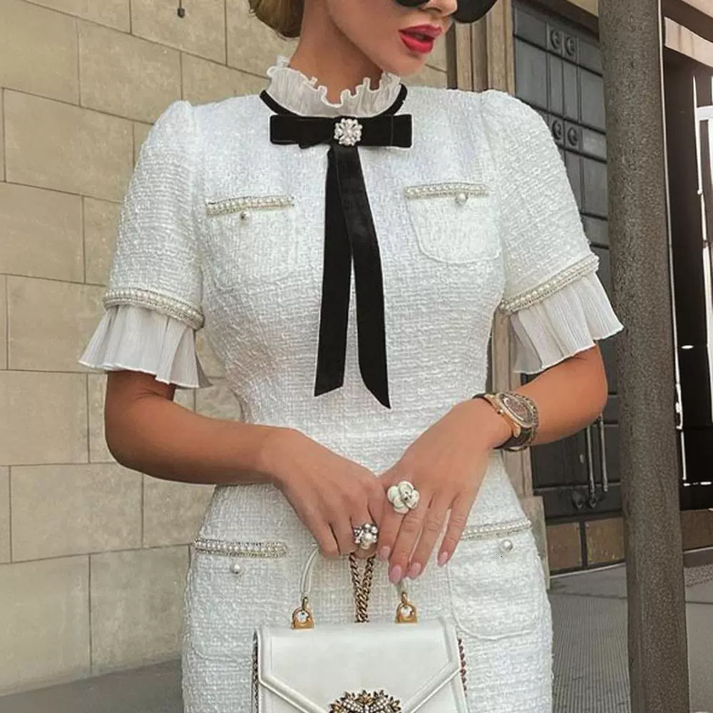 2026 New Style Hot City Sexy Women's Dress - European And American Fashionally Simple Twill Small Flower Style Tight-fitting Women's Dress