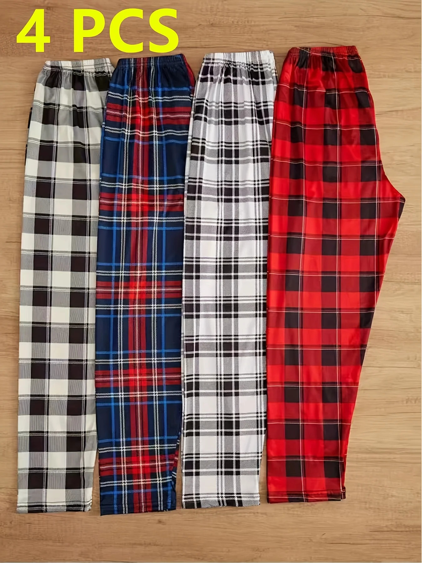 Mens set of four casual plaid pajama pants spring and summer style fashionable loungewear autumn winter 251231