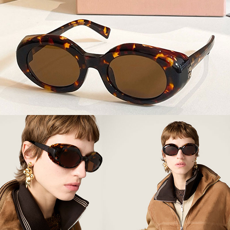 Classic Womens Sunglasses Acetate Oval Designer Thick Frame Polarized Lens UV400 Protective Outdoor High Street Catwalk Style MUB08