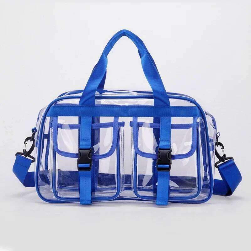 Solid Color PVC 2025 New Travel Duffels Zipper Simple Large Capacity Casual Shoulder Bag Soft Trendy Western Style Handbag