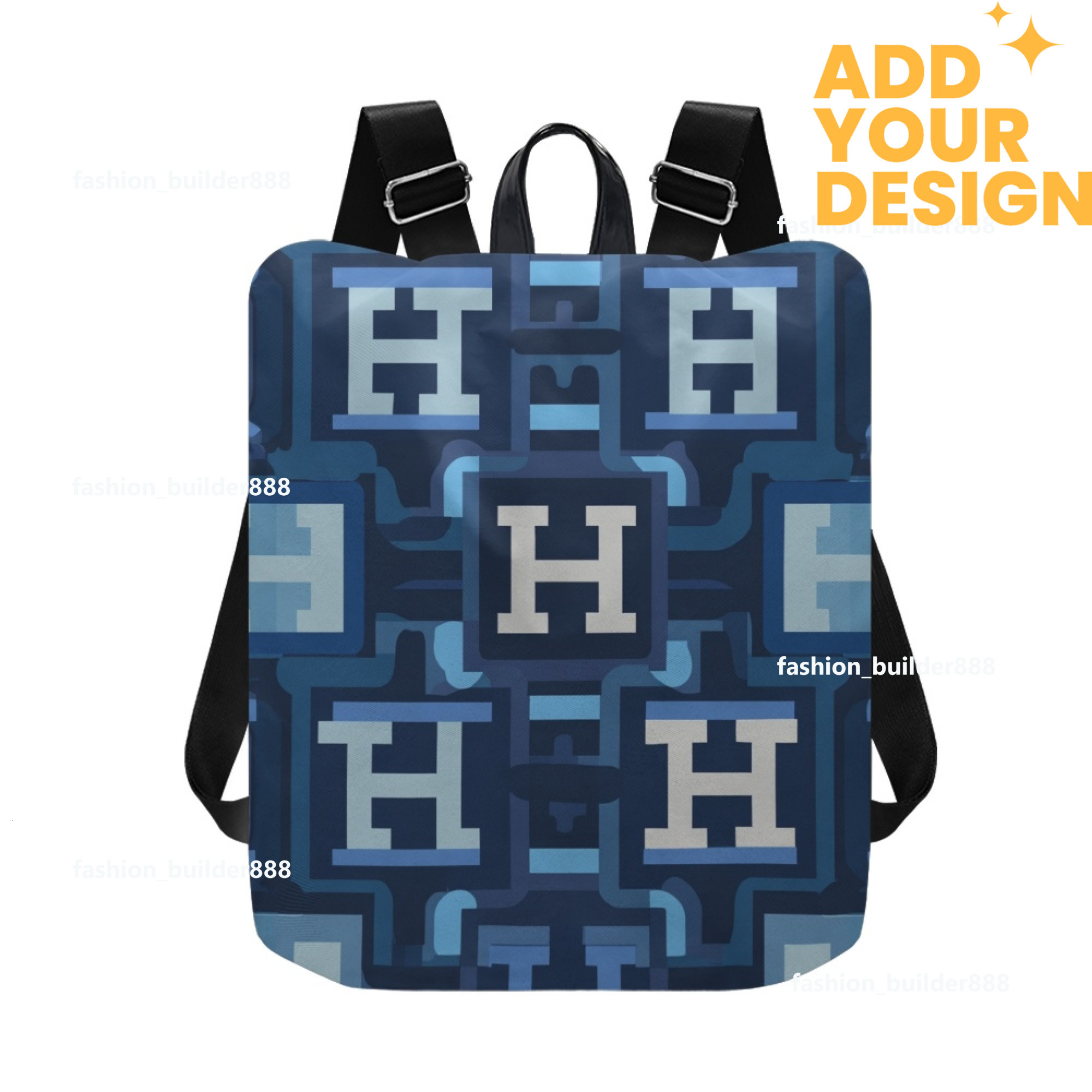 Custom H Designer Fashion Anti Theft Backpack Luxury Horse Pattern Unisex Full Print Backpack Laptop Bag Travel Bag H51