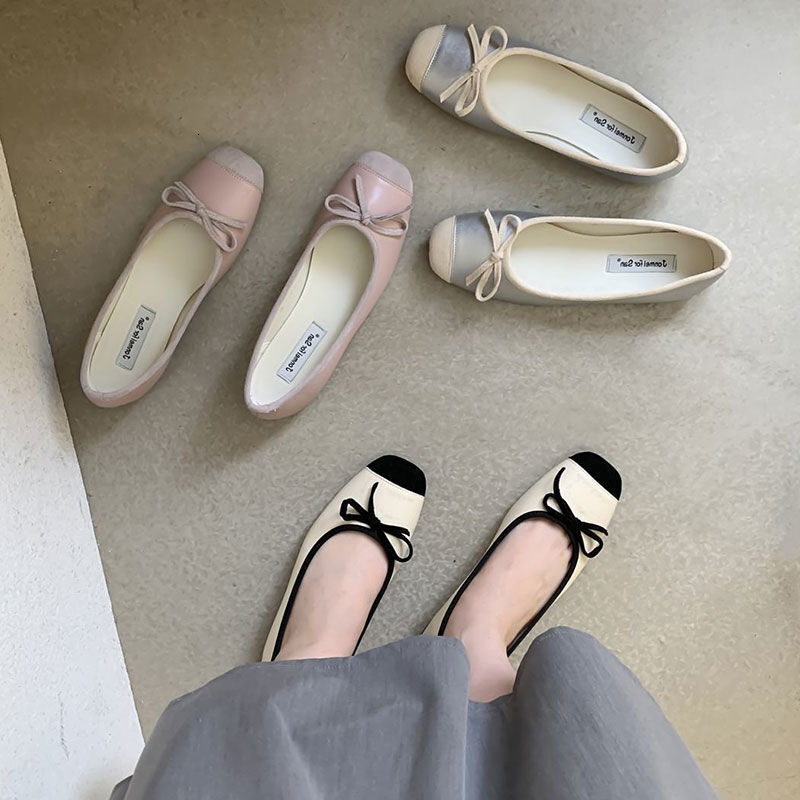 Ddmysports Flat Gentle Evening French Style Little Red Single Women S Spring Autumn Summer Soft Sole Silver Ballet Shoes Outdoor Shoes
