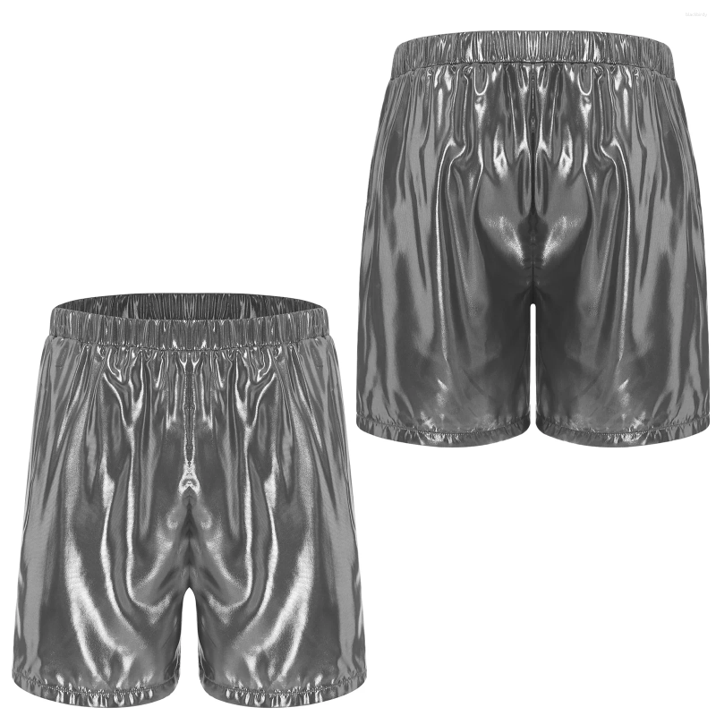 Men's Swimwear Man's Glossy Bottoms Mens Swimming Trunks Summer Beach Bathing Boxer Shorts Elastic Waist Loose Short Pants Z260314