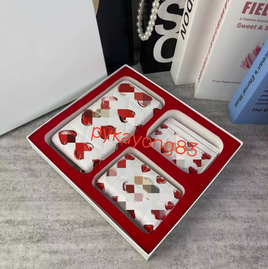 Designer (purse+ wallet + card case) Cherry Wallet Underarm Bag Card Holder Coins purse Clutch wallets Valentines Day Birthday Gift Coin wallet