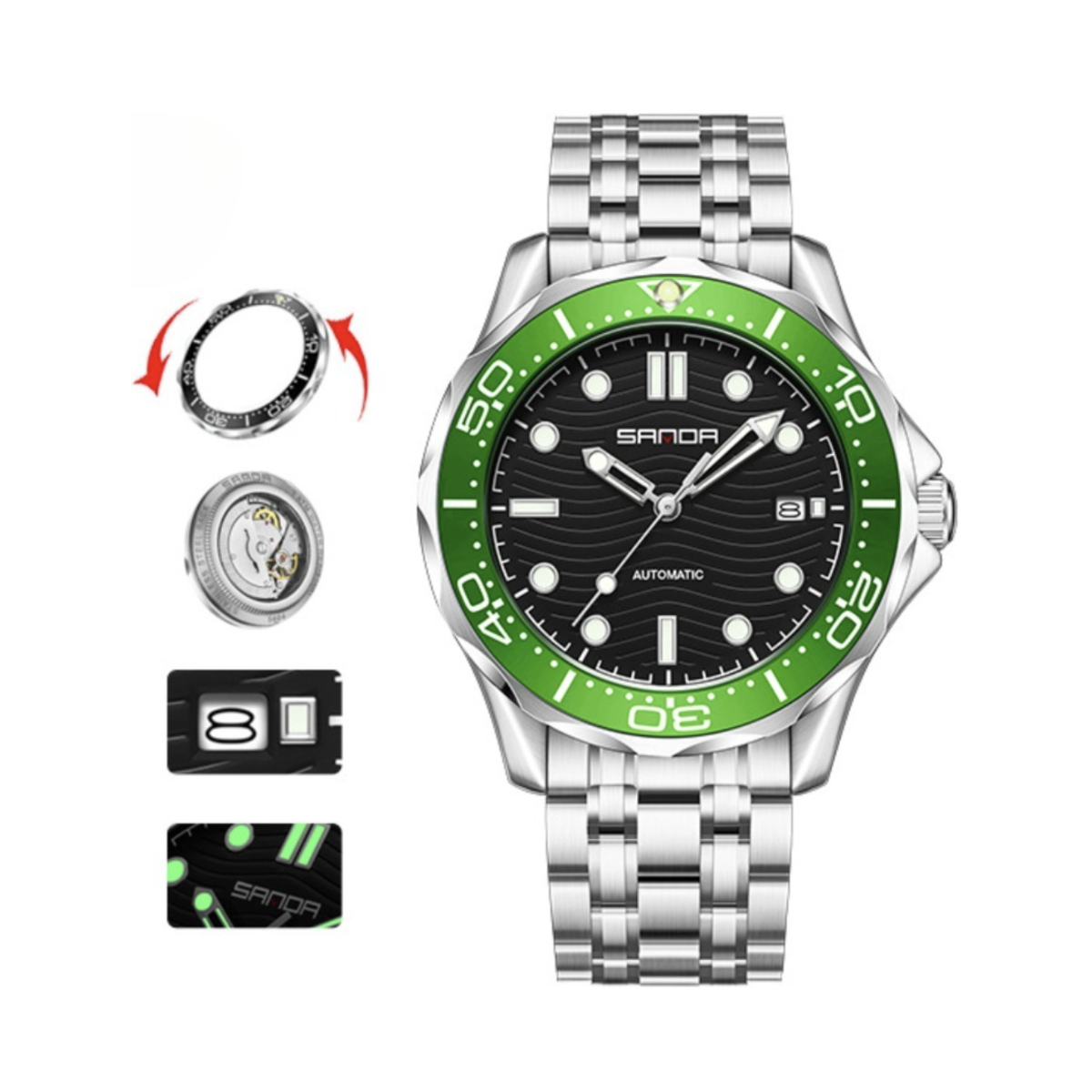 2026 New Mechanical Watch Waterproof Watch Calendar Luminous Rotatable Bezel Men Women Diving Mechanical Watch Original Watch Design Watch Factory Dir