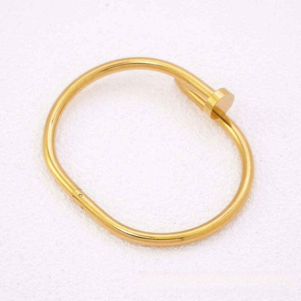 Bracelet for Women 18K Gold Round Smooth Snap Button Hot Selling European American Trendy Fashion Ins High-End Versatile Jewelry