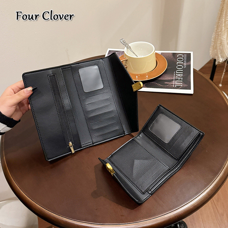 Women's long wallet, retro print classic short wallet, fashionable multi-card slot cardholder, tri-fold long wallet, luxury wallet, men's wa