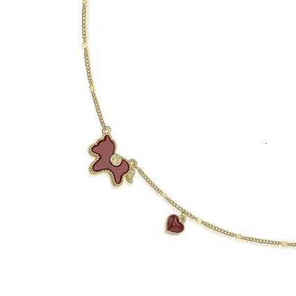 Get Rich Instantly Little Pony Heart Necklace Real Gold Plated Hot-Selling Sparkling Collarbone Chain Elegant Fashion Women's Style