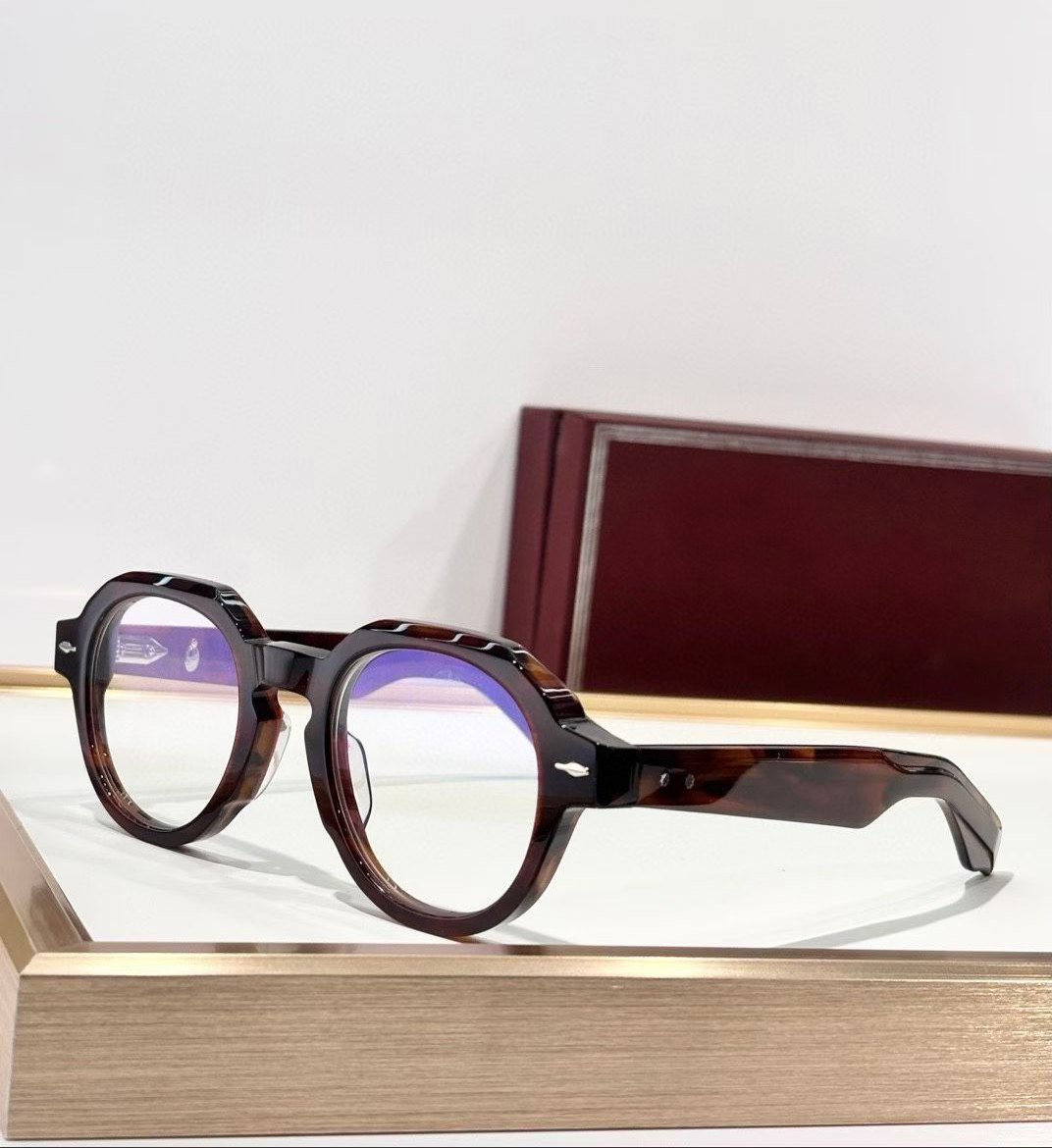Havana Round Eyeglasses Frame Glasses Optical Frame Fashion Sunglasses Frames Eyewear with Box