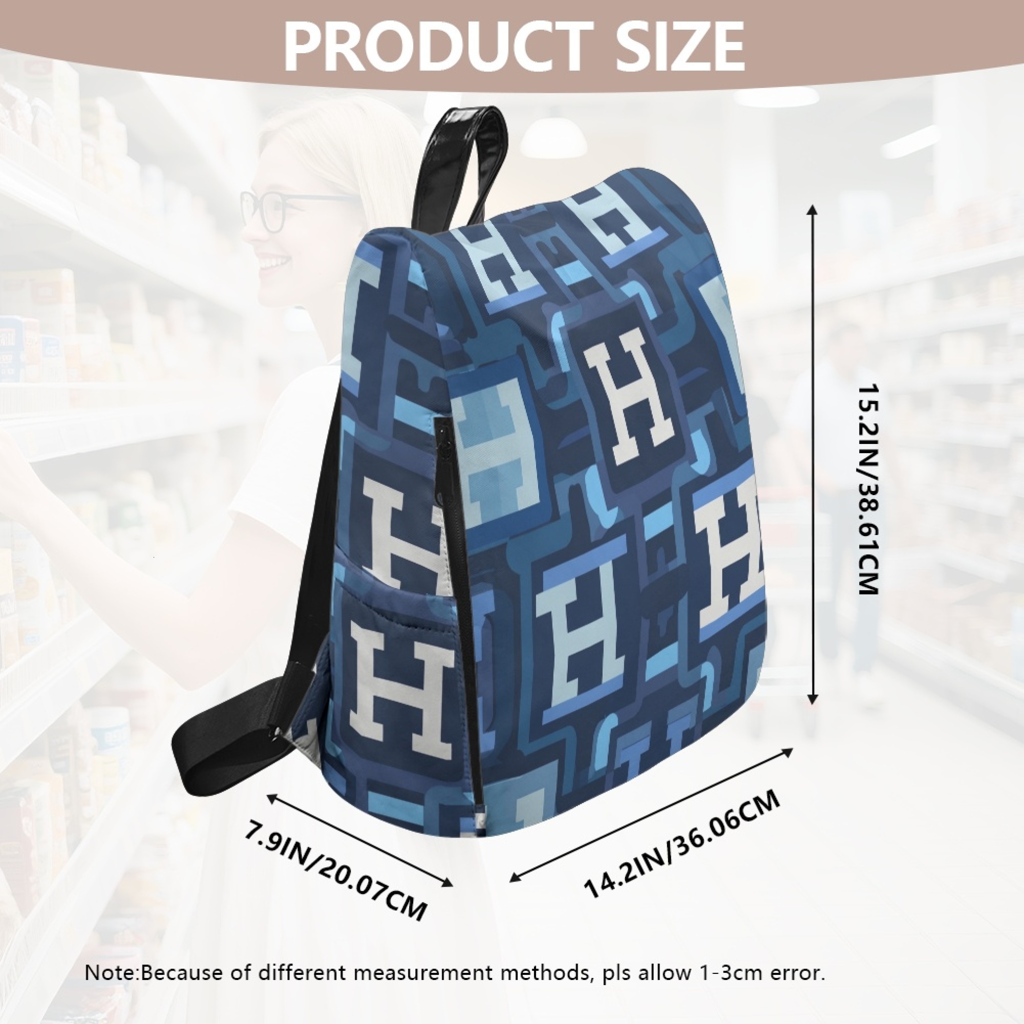 Custom H Designer Fashion Anti Theft Backpack Luxury Horse Pattern Unisex Full Print Backpack Laptop Bag Travel Bag H51