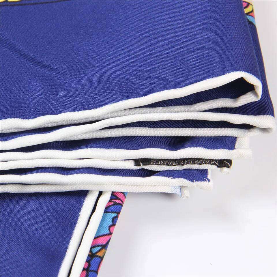 Manual Hand Rolled Twill Silk Scarf Women Timpani Print Square Scarves Echarpes Curled Foulards Femme Wrap Bandana Hijab Liuyuemoshang - view 4