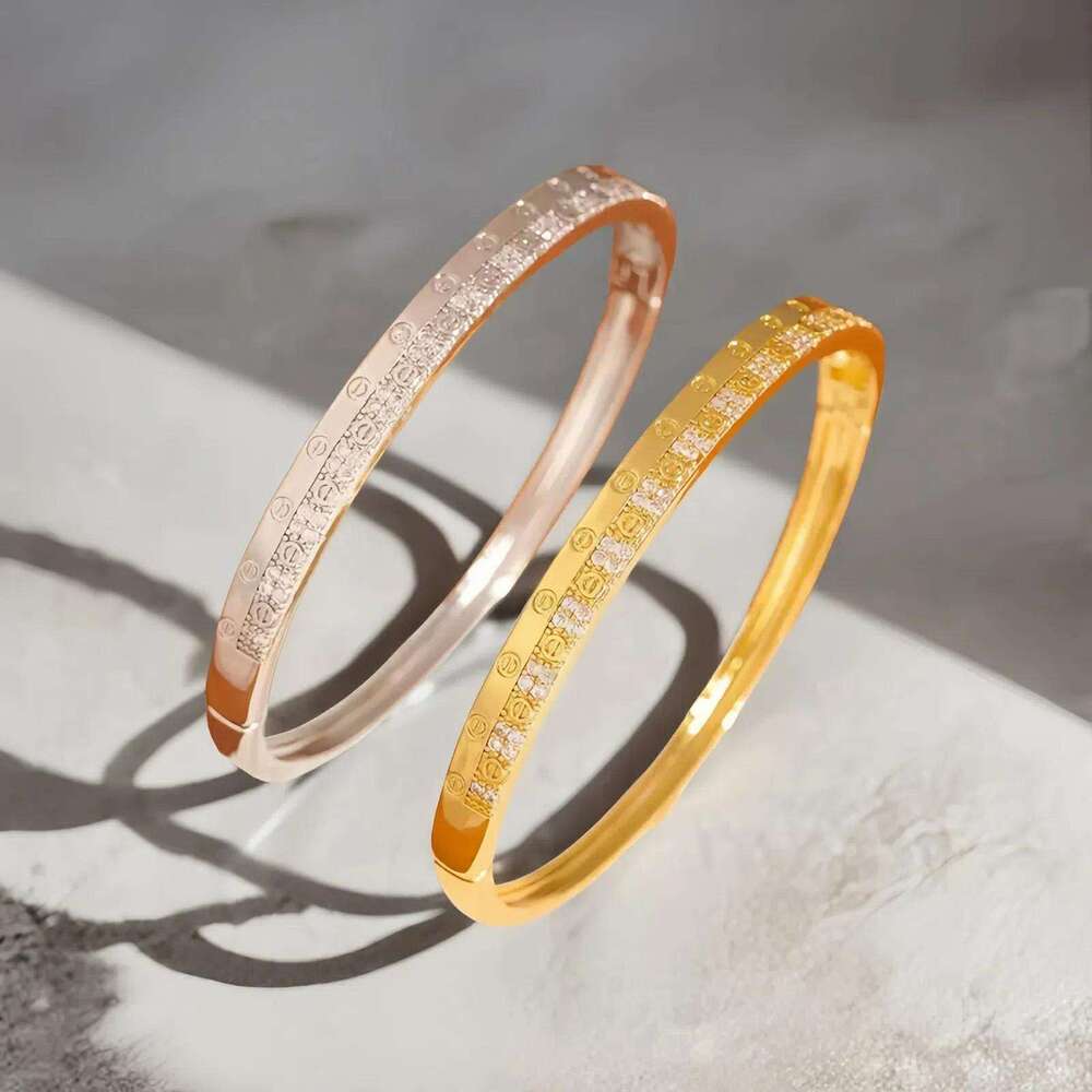 2026 Zircon Bracelet for Women High-End Luxury Simple Bracelet Copper Plated with 18K Elegant Fashion Designer Jewelry Brand niche design jewelry