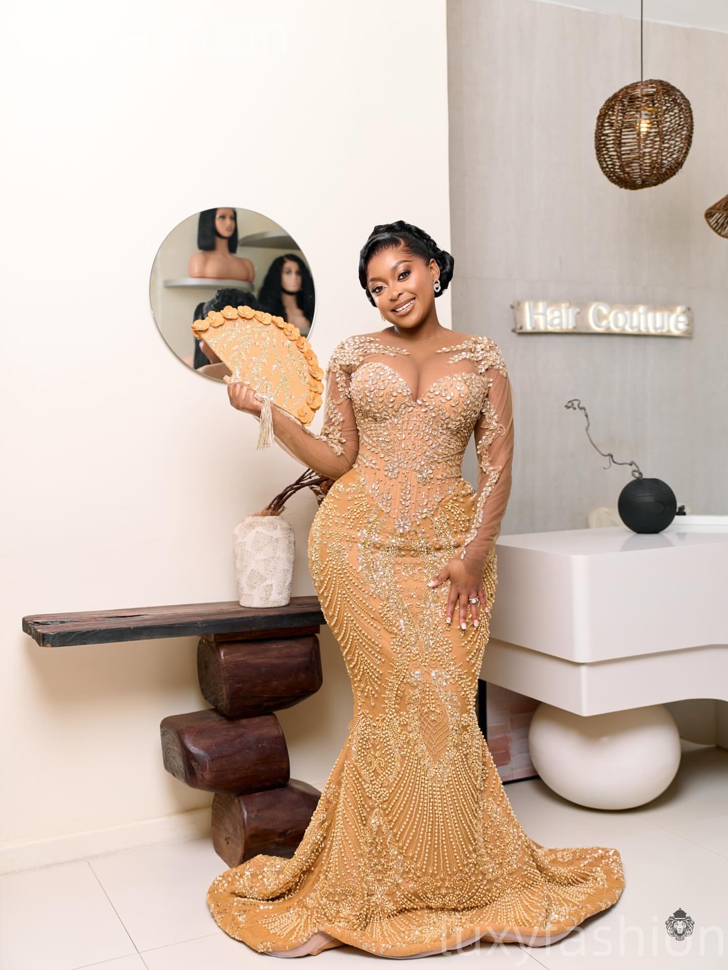 2026 Aso Ebi Champagne Mermaid Prom Dresses Beaded Crystals Sequined Illusion Evening Formal Party Second Birthday Engagement Gowns Dress For Special 