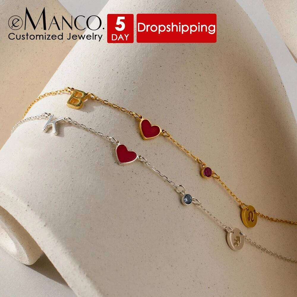 eManco Customized Stainless Steel Constellation Necklace Colorful Rhinestone Gold-Plated Fashion Jewelry Women's Gift