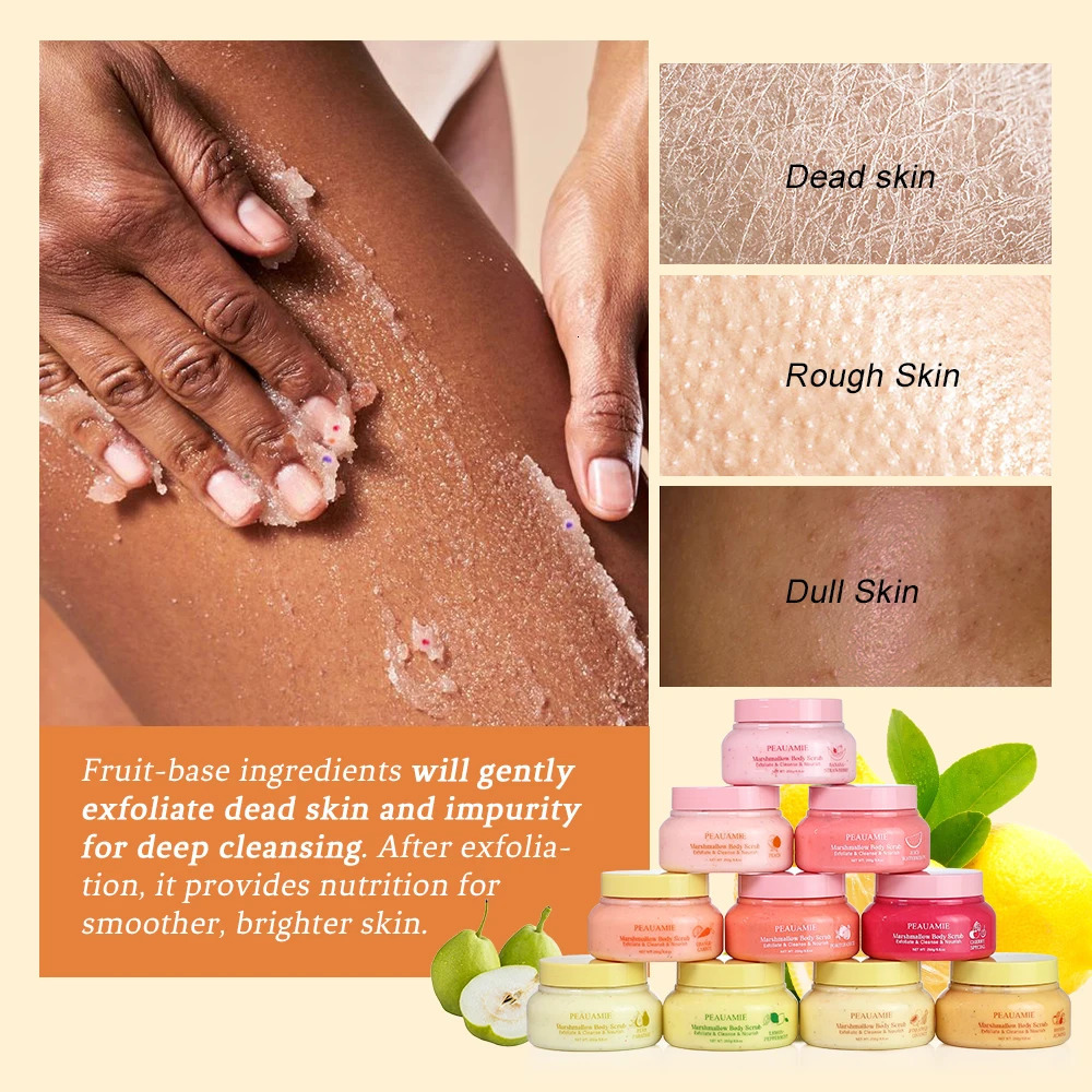 Marshmallow Body Scrub Exfoliating Facial Gentle Cleaning Smooth Rough Skin Nourish Moisturizing Fruit Sugar Scrub 251222