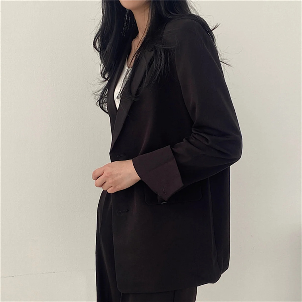 Elegant Office Lady Business Suit Set Blazers 2026 Spring Womens Clothing Jacket Casual Pants Wide Leg 251225