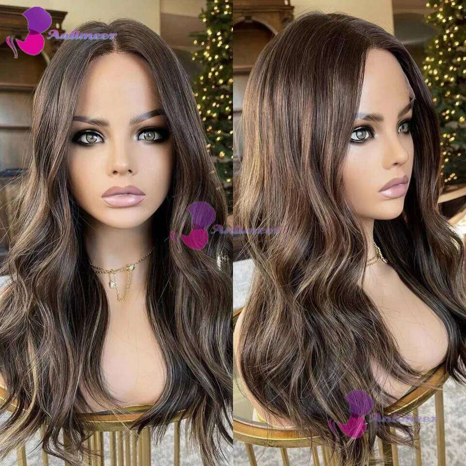 Dark Blonde Colored Wig Highlight 360 Full Human Lace Front Wigs Brazilian Hair For Women Natural Hairline Xiusiyuan260104