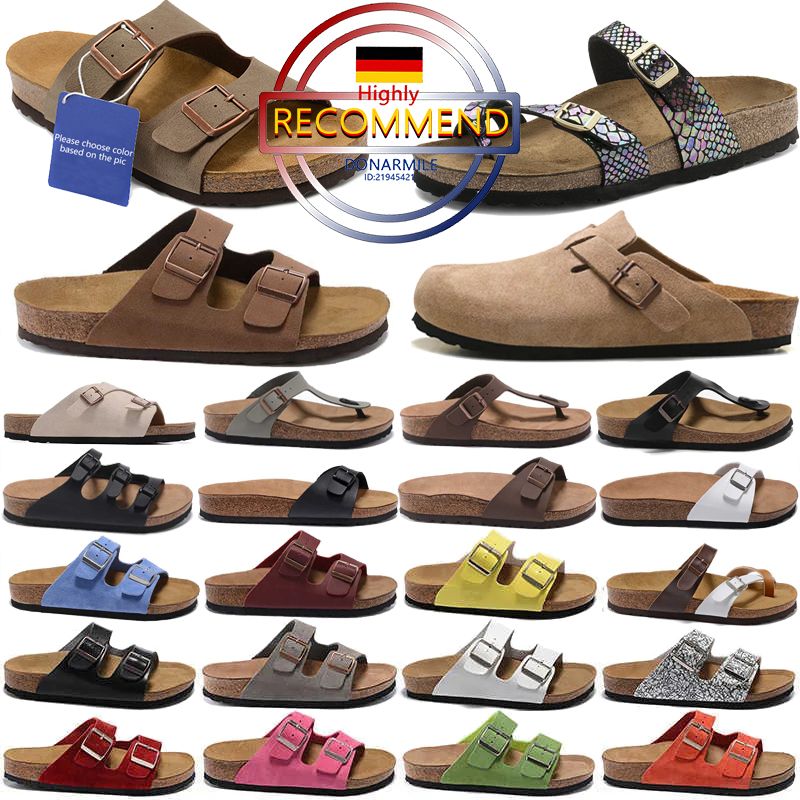 Mens womens designer beach slippers slides high quality sandals soft suede leather taupe mocha beige mud sand blue grey pink scuffs platform black slipper with box
