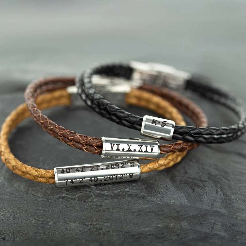 Cross-Border ETSY Woven Bracelet for Men and Women, Couple's Personalized Versatile Letter Love Home Bracelet, H Brand Leather Rope