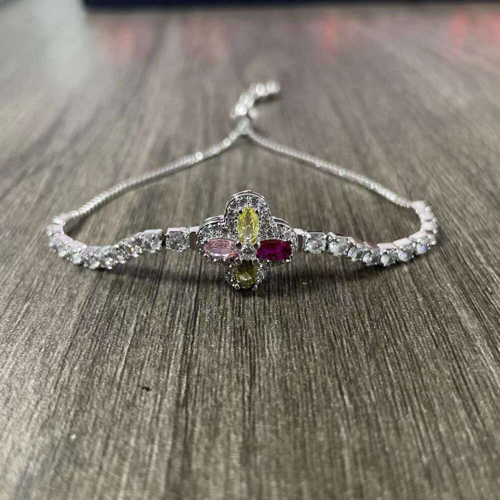 Colorful Flower Bracelet Four-Leaf Clover Design Designer Bracelet