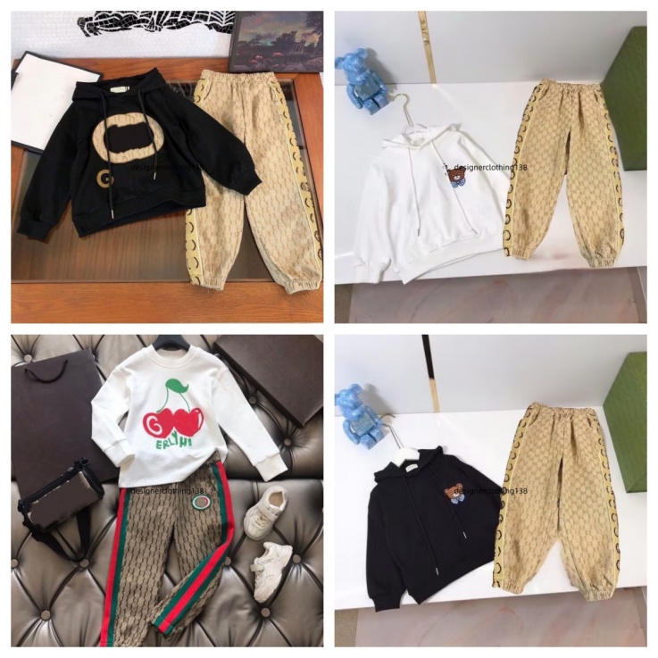 Children's designer Kids Sweater fashion brand classic pattern long sleeved children's clothing luxurious outdoor casual top and pants two piece set Kids Clothing F5