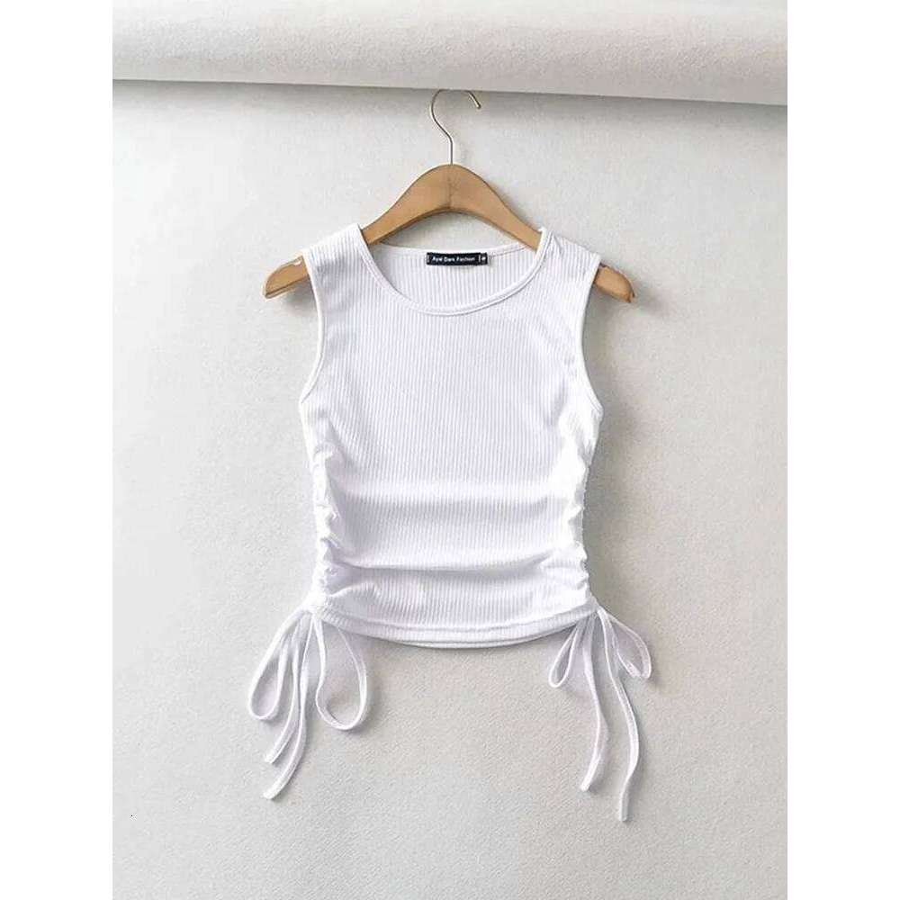 20234 Summer NEW Arrival Women Solid Color Sexy Causal Crop Top With String Both Side Club For Fashion Ladies