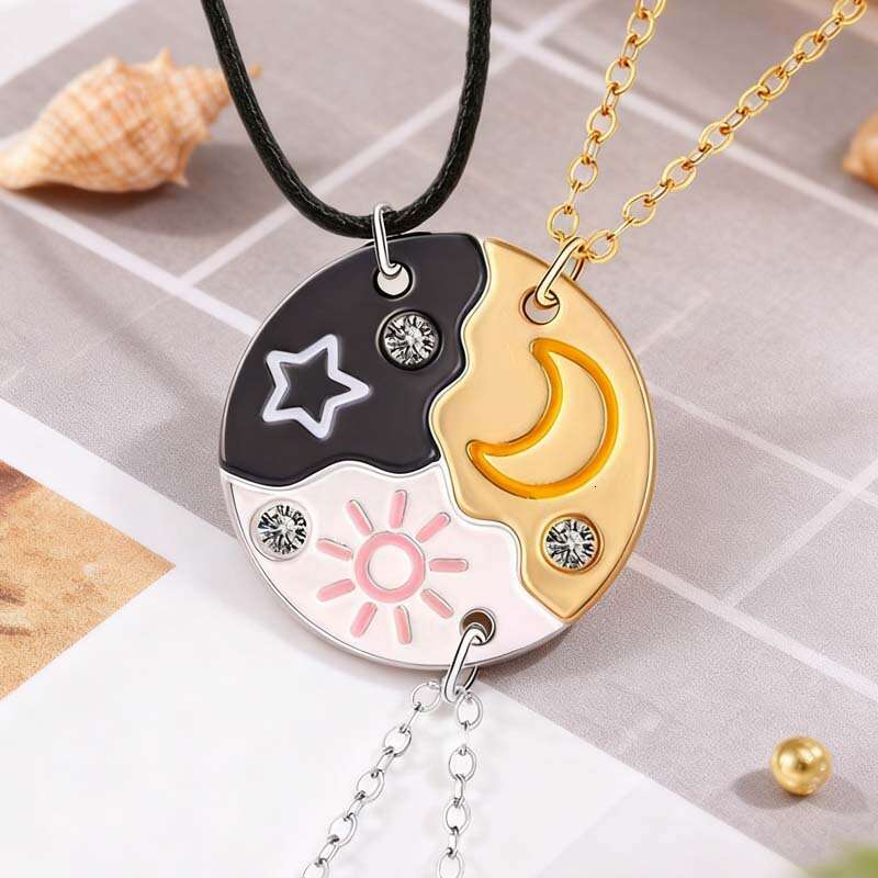 European and American Cross-Border Fashion Letter Best Friend Forever BFF Heart Splicing Necklace