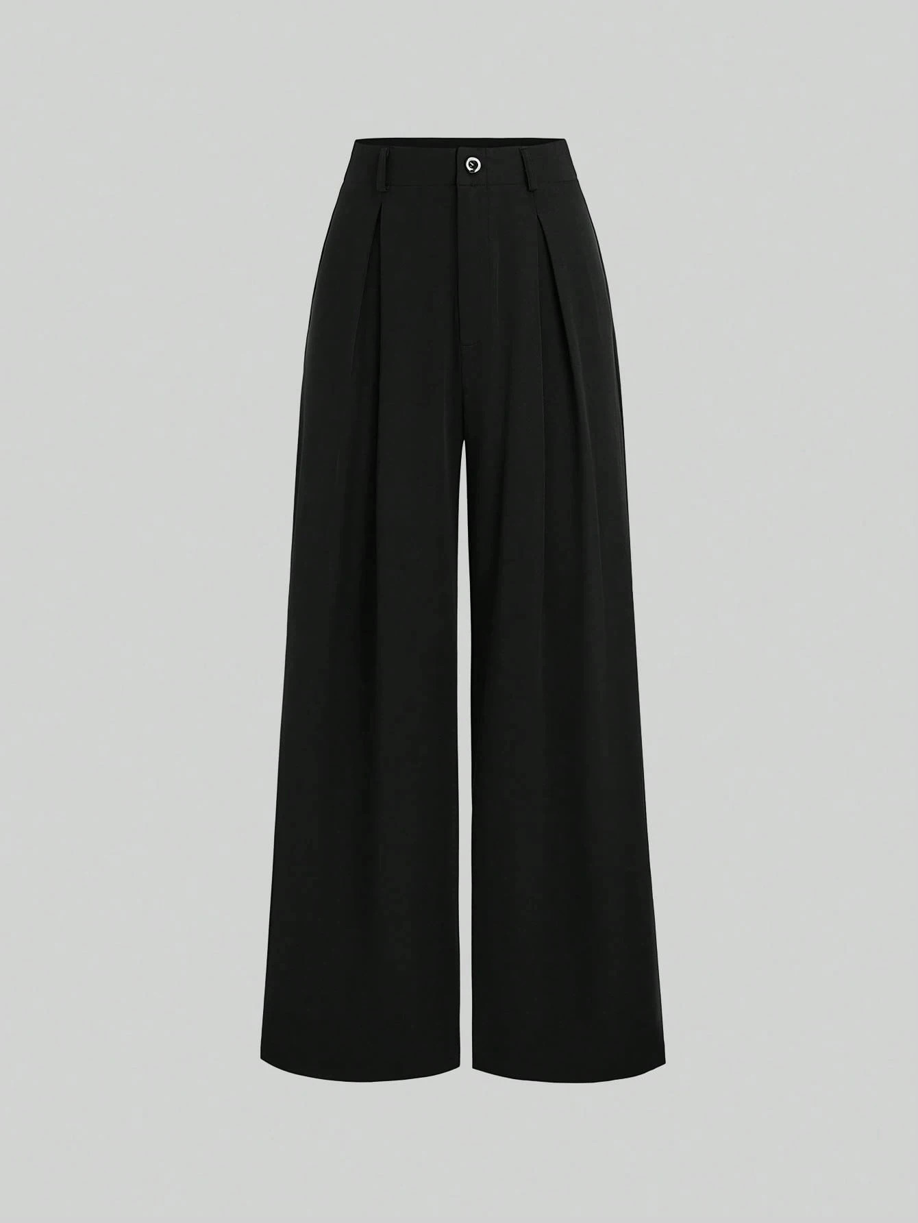 Womens Elegant Jacquard Pleating WideLeg Pants OfficeCommuting Solid Color Loose Casual Suit AutumnWinter 251218