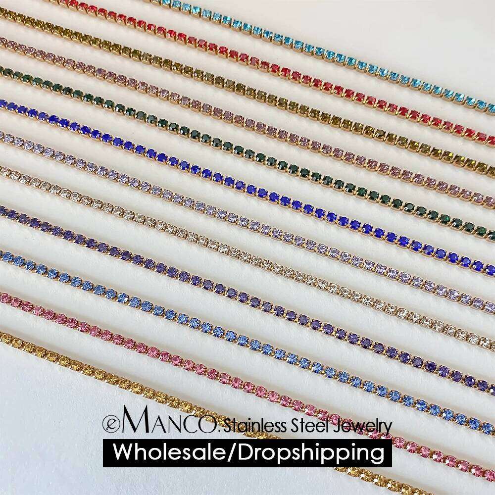 eManco Fashion Crystal High Quality Stainless Steel Necklace Ladies Bridal Accessories Gifts Wholesale