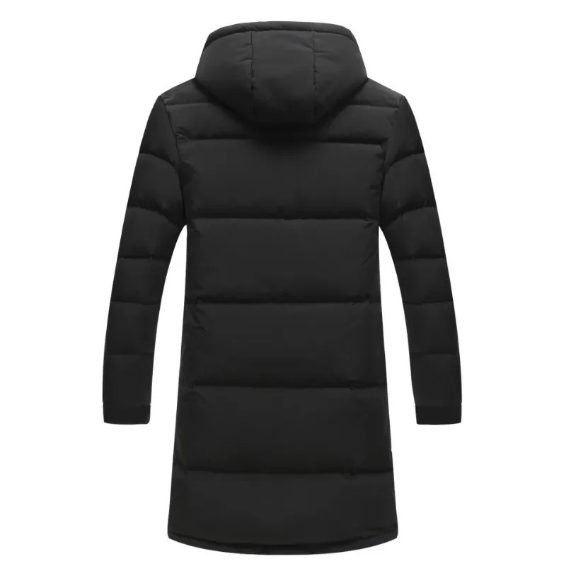 Winter Men Black Long Duck Down Coats Hooded Casual Jackets Quality Male Outdoor Windproof Warm Clothing 251225