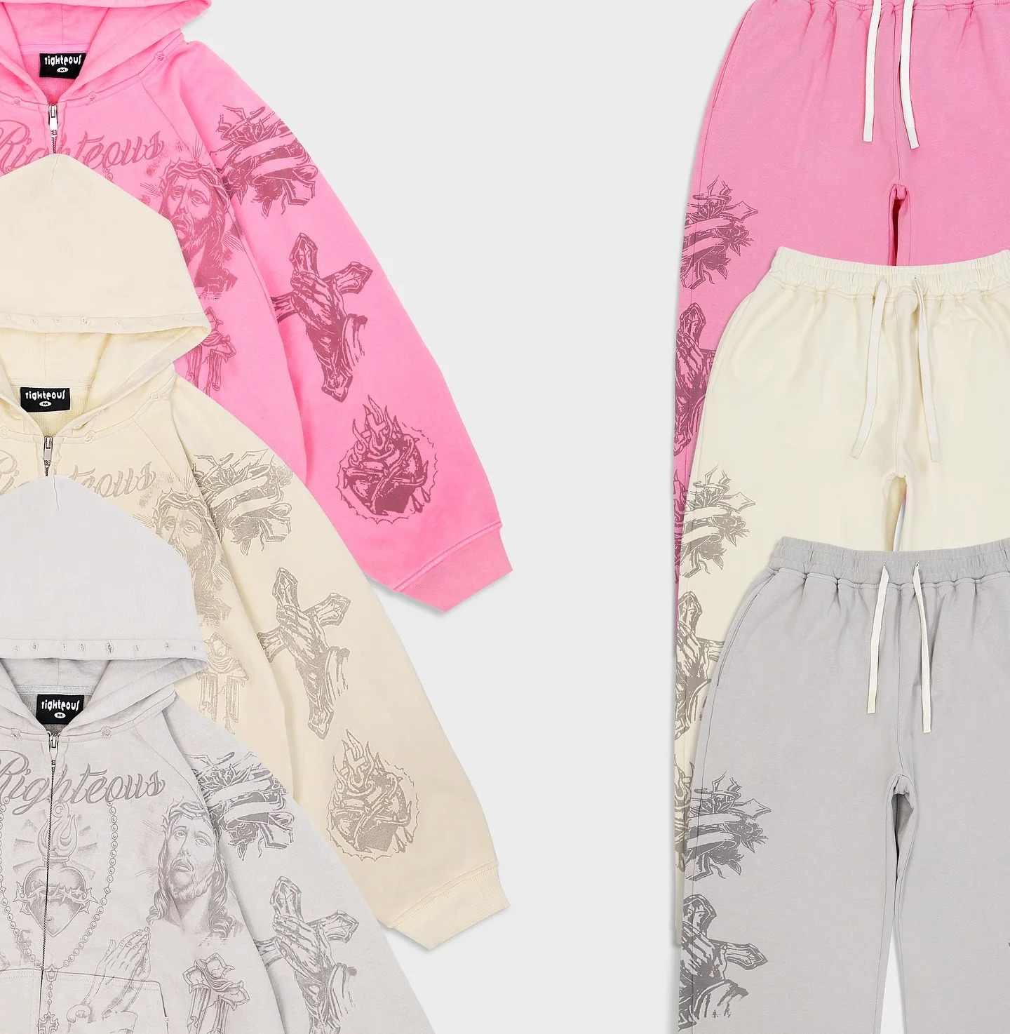 Tatted Believer Cropped Zip Up Sweatshirt and Sweatpants 2-piece Set Y2k Harajuku Men Women Tracksuit Hoodie Running Pants Suit 251225 C260312