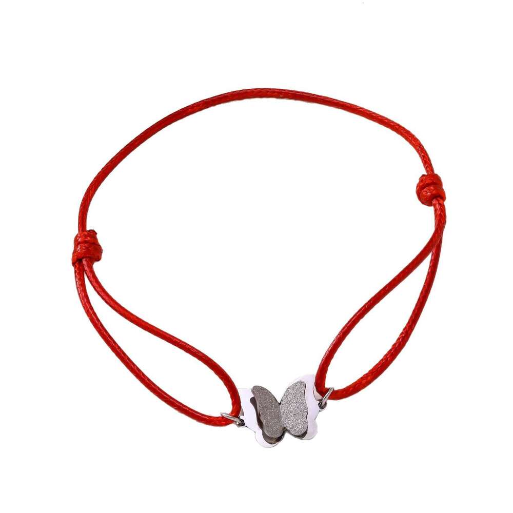 Cross-Border Fashion Versatile Hand-Woven Stainless Steel Letter Simple Adjustable Couple Bracelet Jewelry