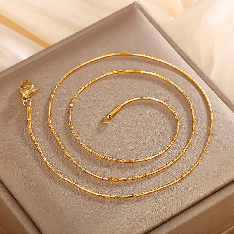 Brand Jewelry 316 Stainless Steel Snake Bone Necklace for Women Simple Versatile Pendant Collarbone 18K Plated gold Chain Niche design jewelry