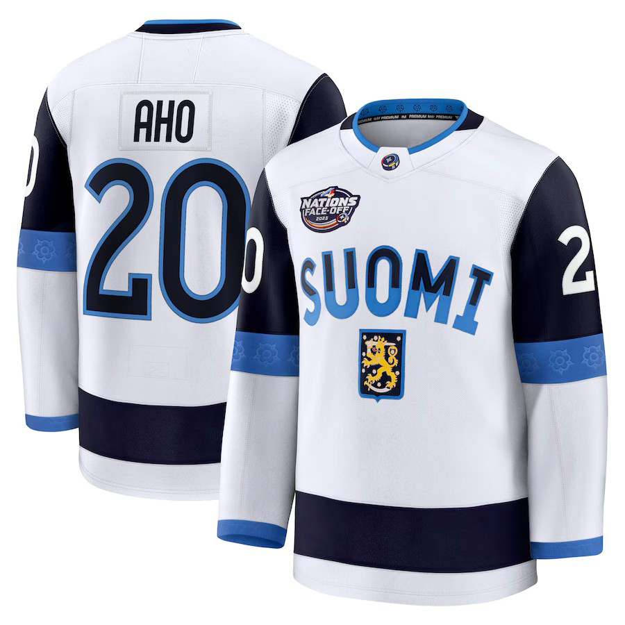 96 Mikko Rantanen team Finland hockey jersey 2026 olympices jersey 16 Aleksander Barkov Sebastian Aho Kaapo Kakko Ukko-Pekka Luukkonen Hintz Anton Lun