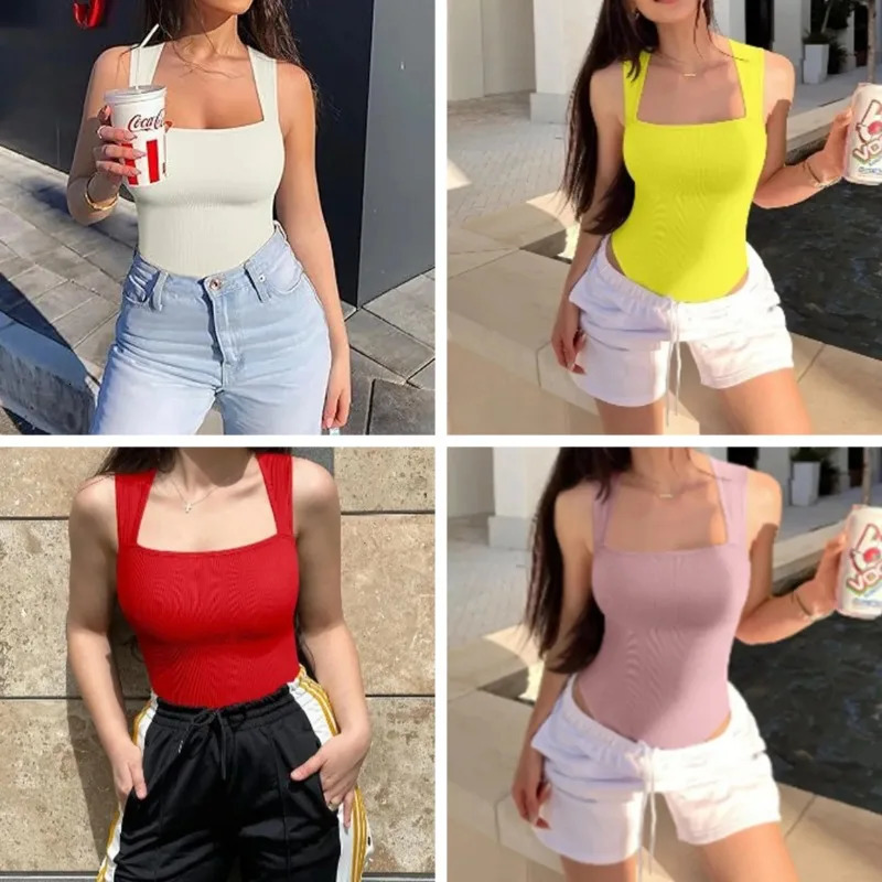 s Seamless Bodysuits Summer Sexy Lady Strapless Backless Solid Color U Collar Slim Skinny Playsuits 251231