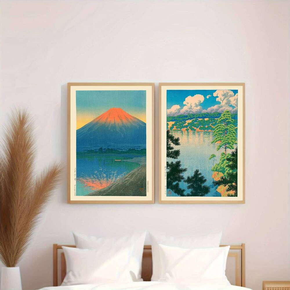 Japan Hasui Kawase Tree-lined Road Canvas Prints Asian Sunrise and Sunset Wall Art Posters for Modern Living Room Home Decor 26N0104