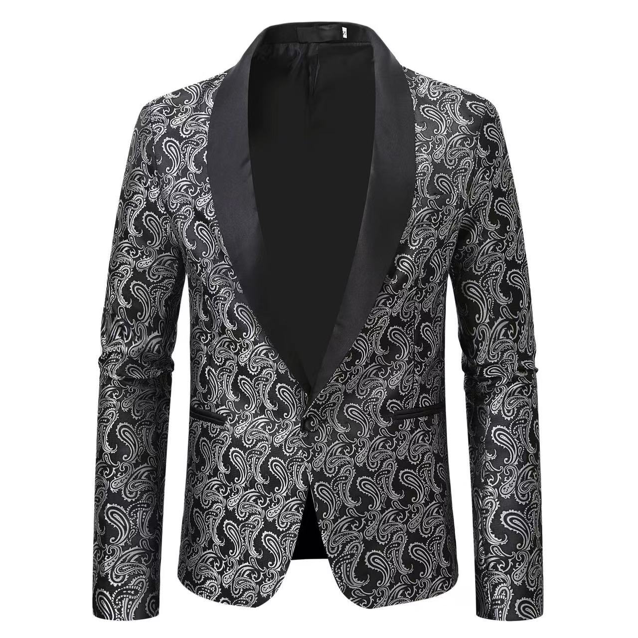 T2846 Business Casual Korean Style Slim Fit Men's Suit Jacket (Single Jacket)