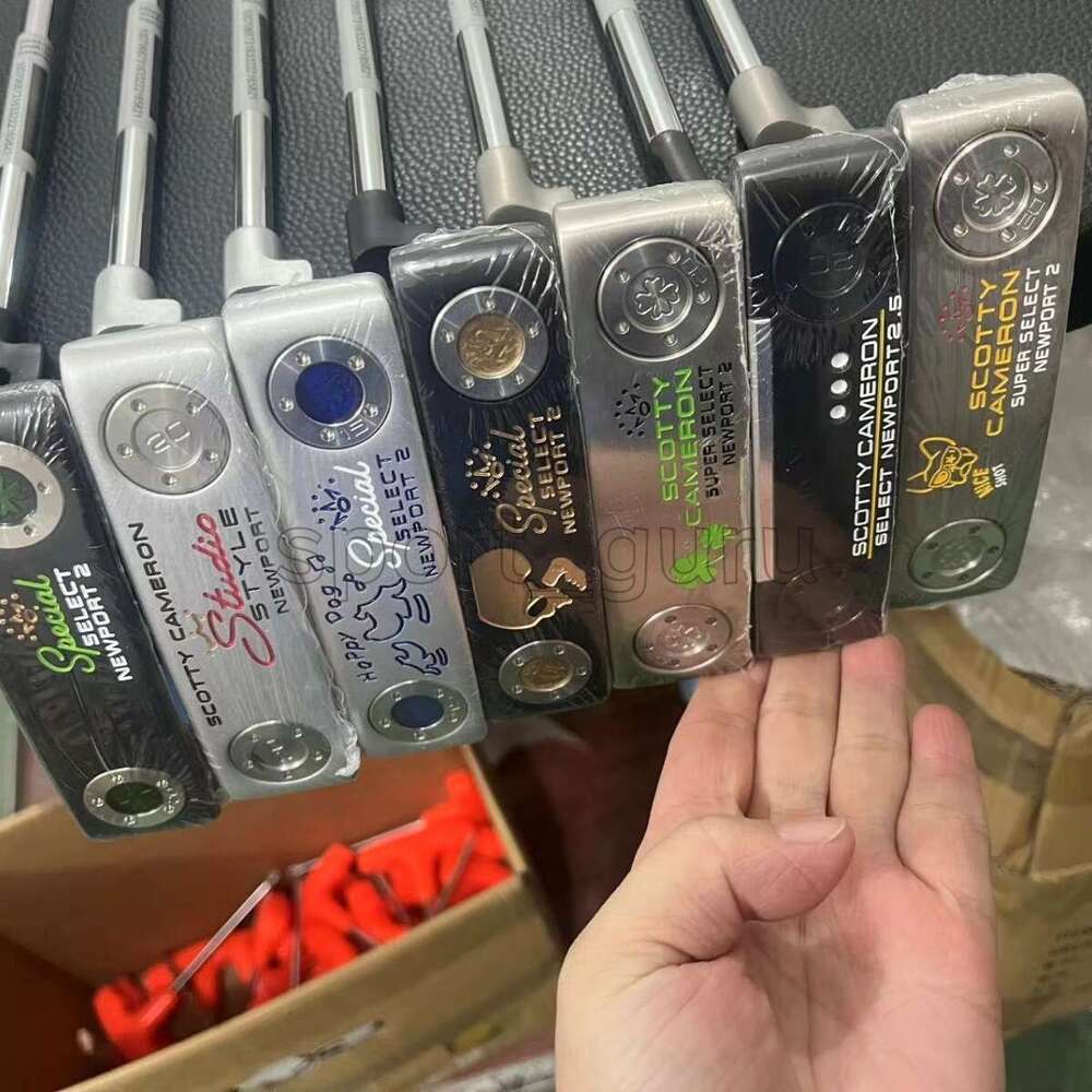 Golf Club straight-line golf Putter Black Blue puppy Lucky Grass Various Styles CNC Adjustable Weight Block Free shipping