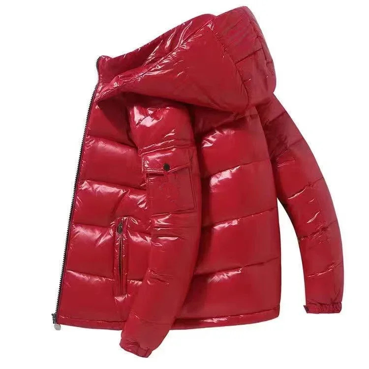 Korean style glossy washfree down jacket short couple fashion trend retro loose thickened white duck winter 251216