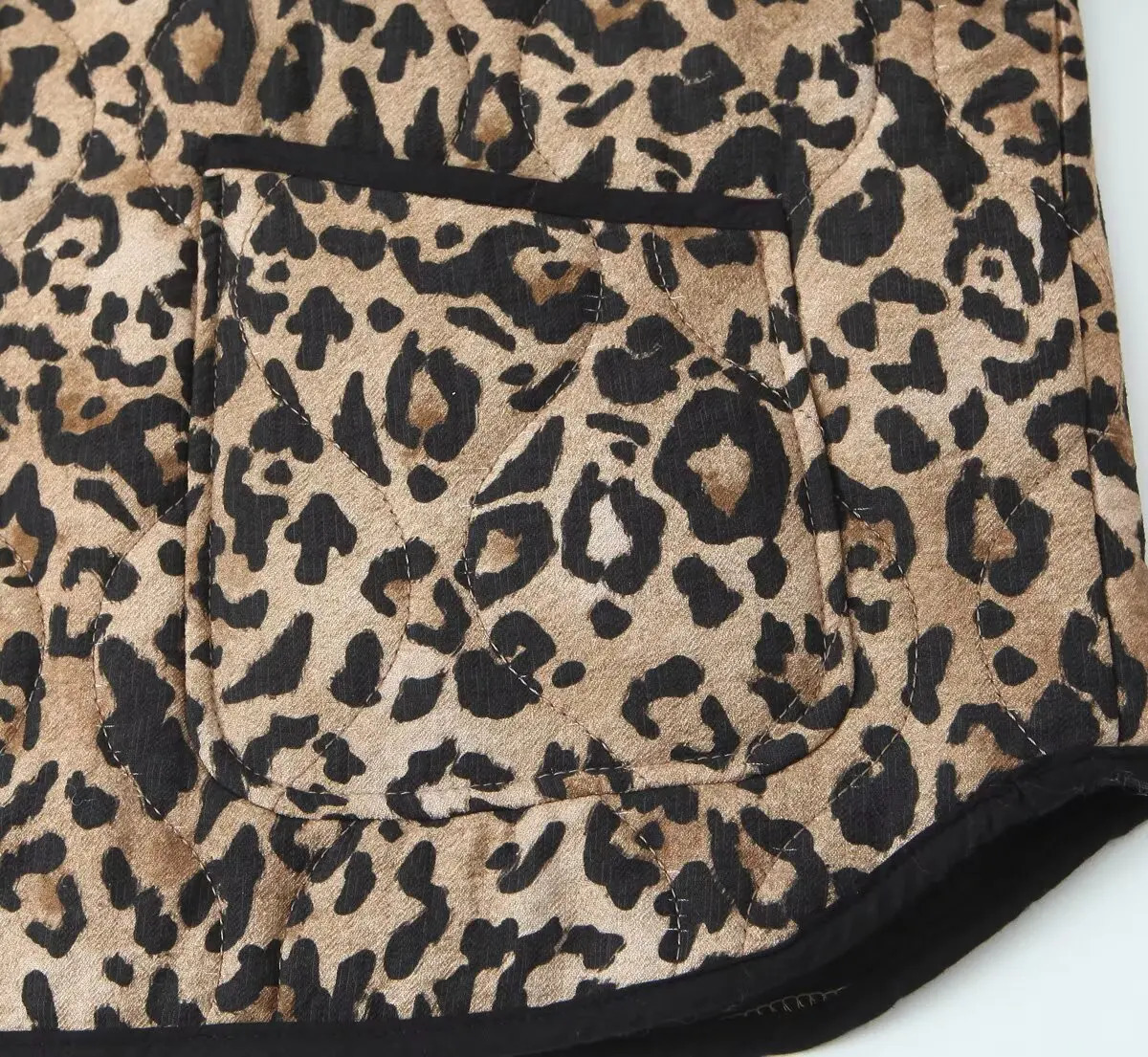 Autumn and Winter Womens Round Neck Long Sleeve Animal Printed Cotton Jacket Outerwear 251225